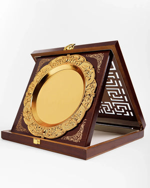 SMALL GOLD WOODEN PLATE W-1001
