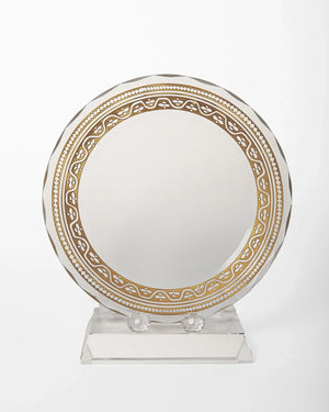 LARGE DECORATIVE CRYSTAL PLATE WITH BASE ATB-010