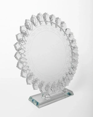 DECORATIVE BIRD CRYSTAL PLATE WITH BASE ATB-012