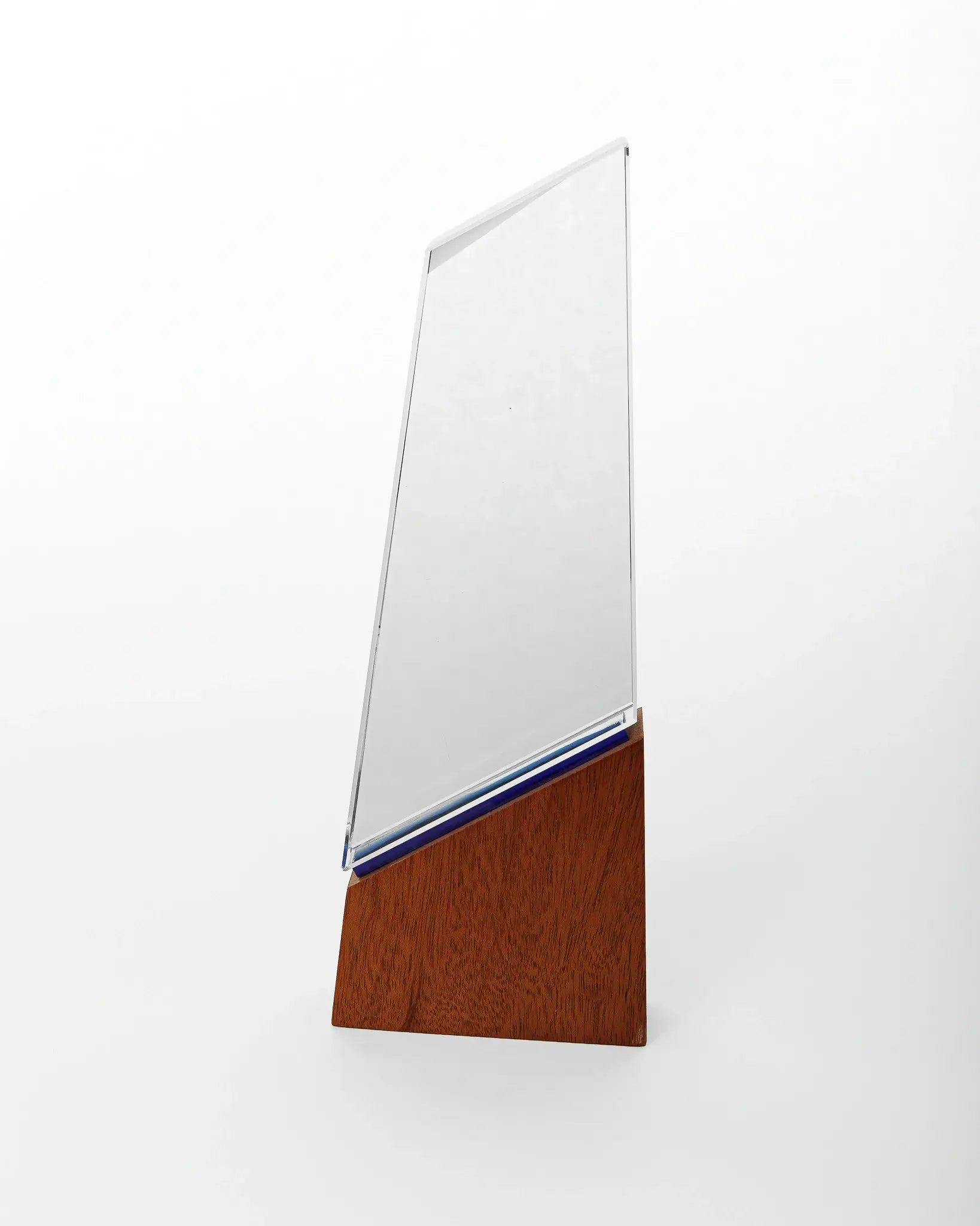 CRYSTAL AWARD WITH DARK WOODEN BASE 37--2 ( WHOLESALE )