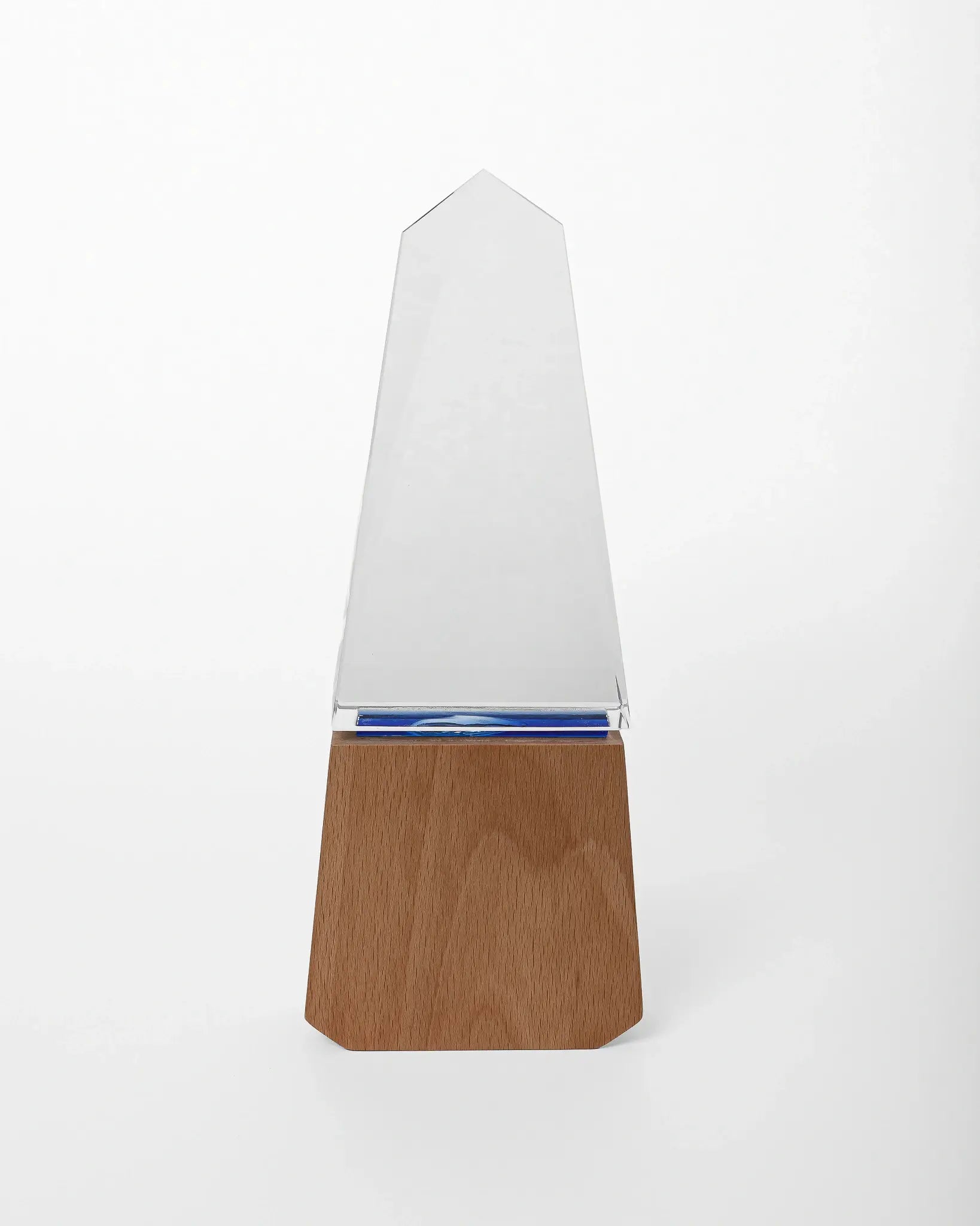 CRYSTAL AWARD WITH TAPERED WOODEN BASE ( WHOLESALE )