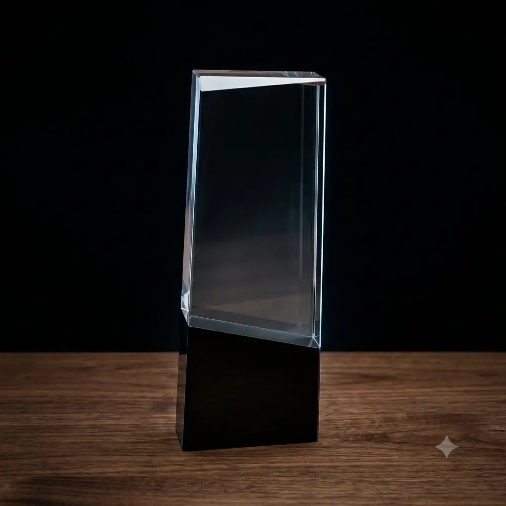 SMALL CRYSTAL AWARD WITH BLACK BASE AH-20