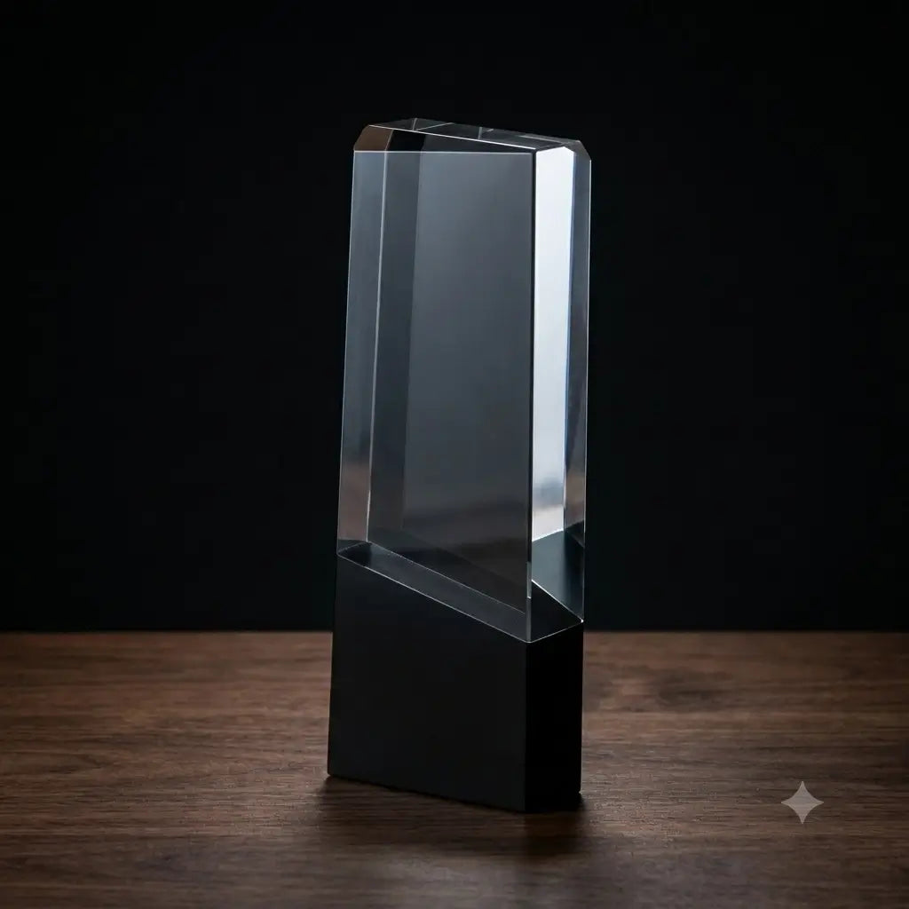 SMALL CRYSTAL AWARD WITH BLACK BASE AH-20