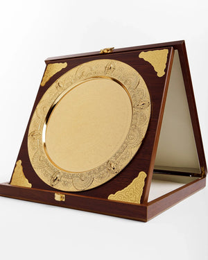 MEDIUM BROWN & GOLD PLATE AH-6-50