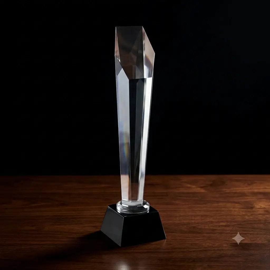 SMALL CRYSTAL OSCAR WITH BLACK BASE AH-8-4