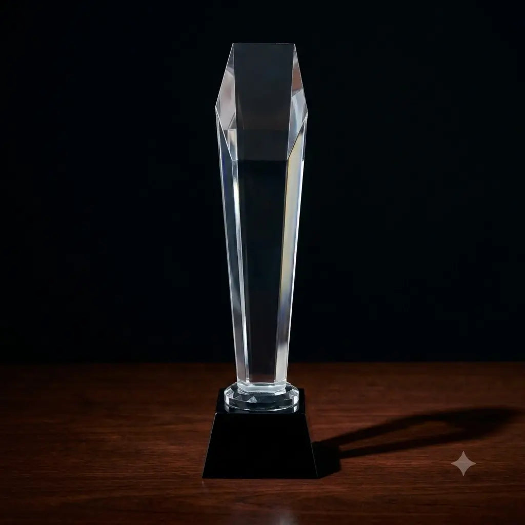 MEDIUM CRYSTAL OSCAR WITH BLACK BASE AH-8-5