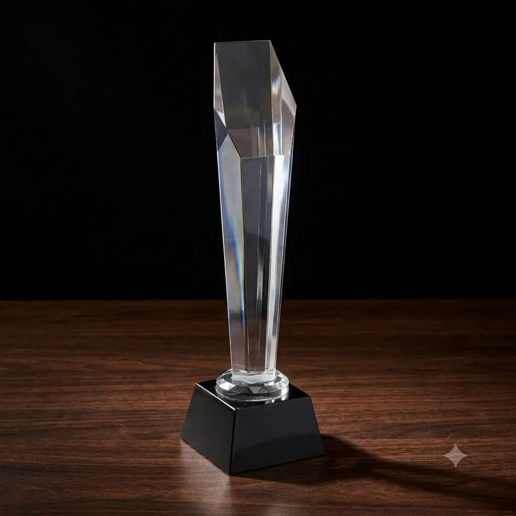 MEDIUM CRYSTAL OSCAR WITH BLACK BASE AH-8-5