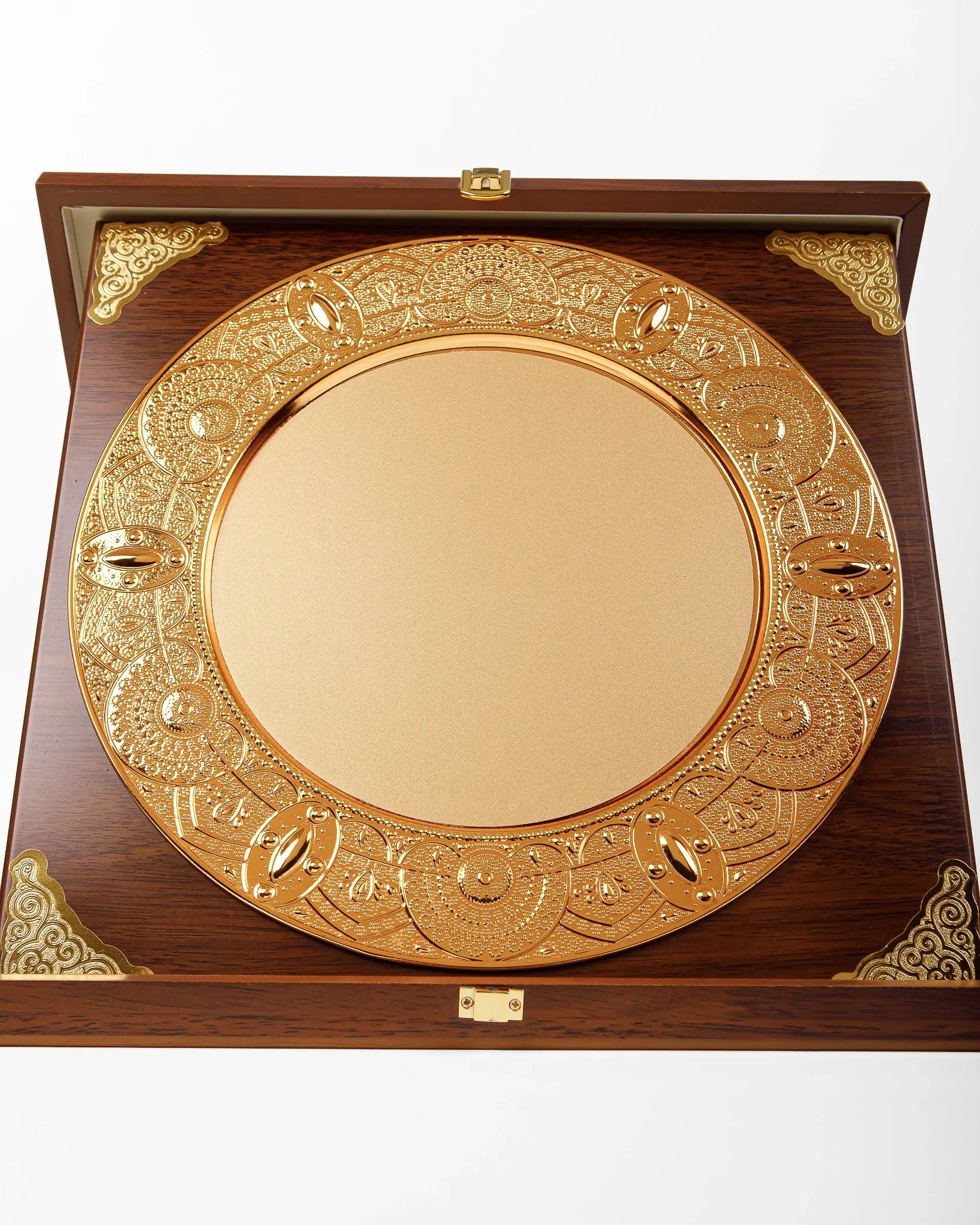 LARGE GOLD WOODEN PLATE AS-AH-7 ( WHOLESALE )