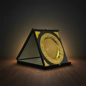 Medium Wooden Plate – Black & Gold