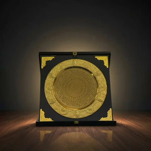 Large Wooden Plate – Black & Gold AS-W-6