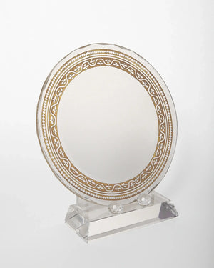 LARGE DECORATIVE CRYSTAL PLATE WITH BASE ATB-010