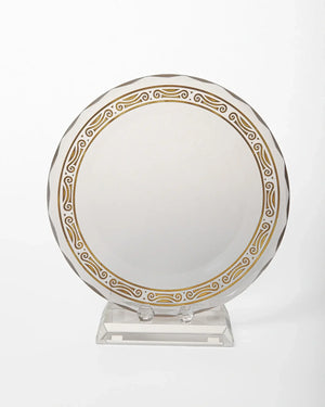 SMALL DECORATIVE CRYSTAL PLATE WITH BASE  ATB-011 