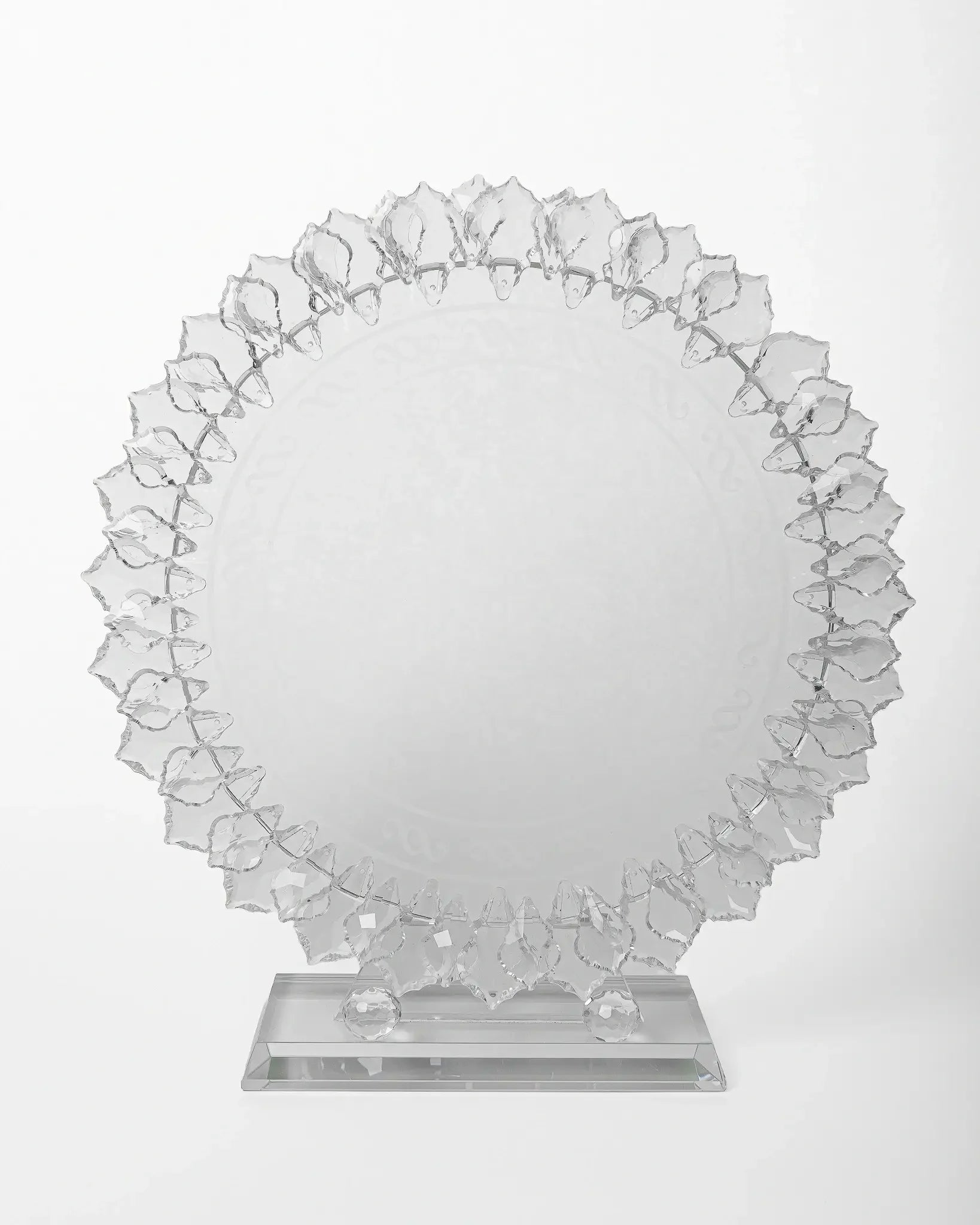 DECORATIVE BIRD CRYSTAL PLATE WITH BASE ATB-012