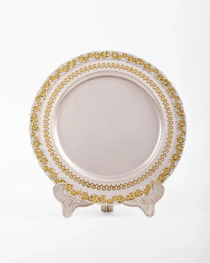 DECORATED SILVER METAL PLATE Atb-014