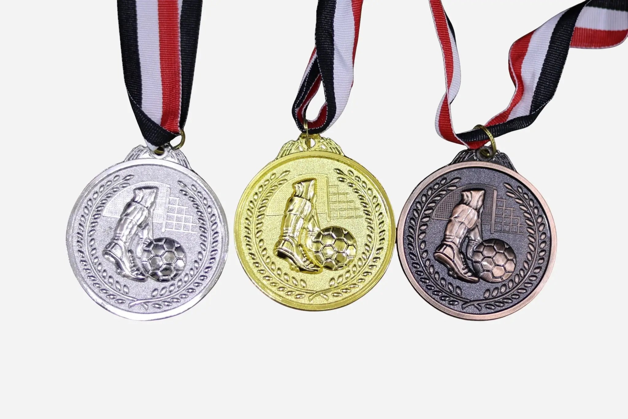 SILVER FOOTBALL MEDAL BOX-12S ( WHOLESALE )