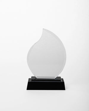 Large Crystal Teardrop Award with Black Base C-1002