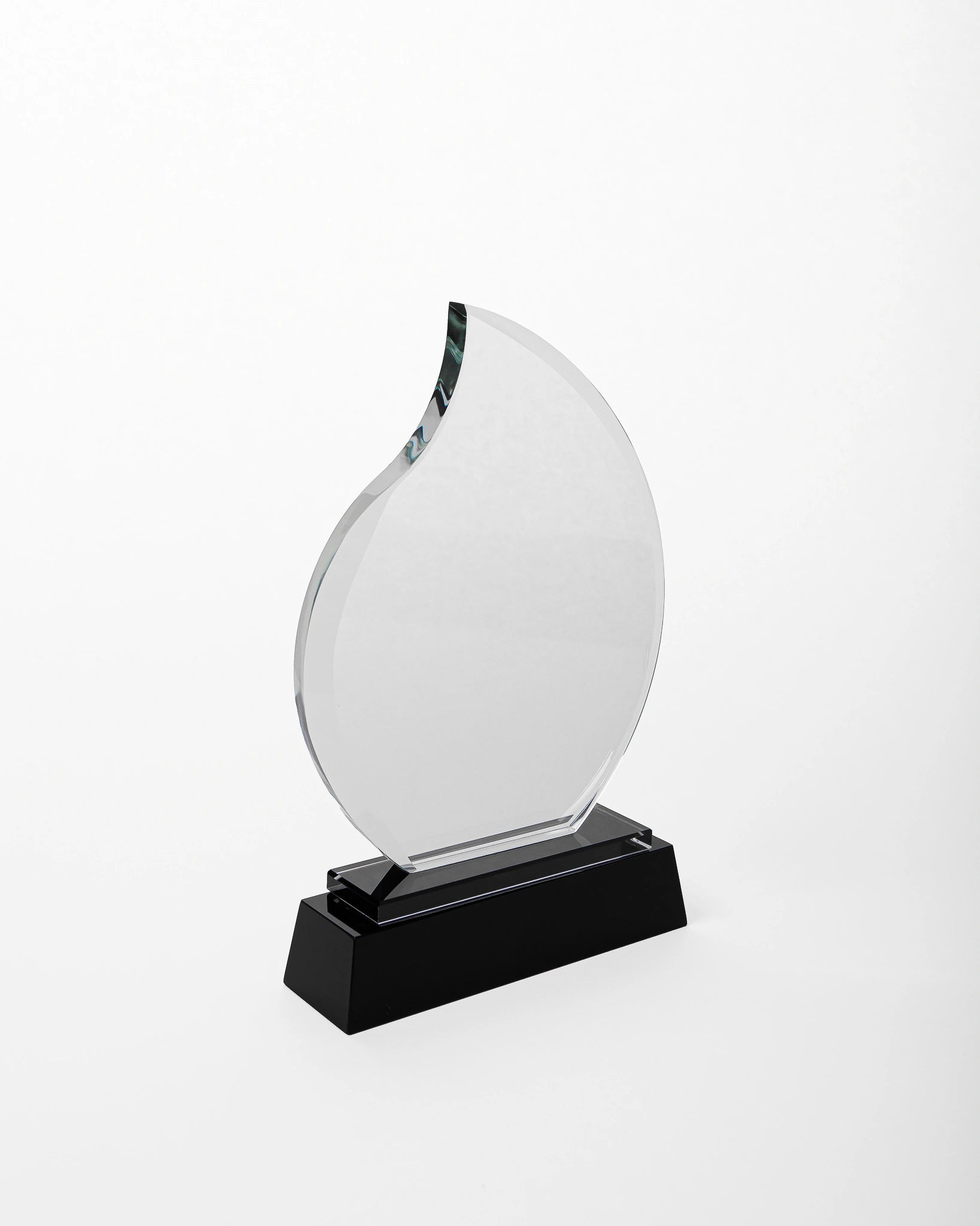 Large Crystal Teardrop Award with Black Base C-1002