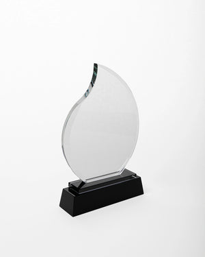 Large Crystal Teardrop Award with Black Base C-1002