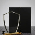Clear Crystal Award With Large Gold Triangular BASE C-1202