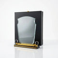 Clear Crystal Award With Large Gold BASE C-1204