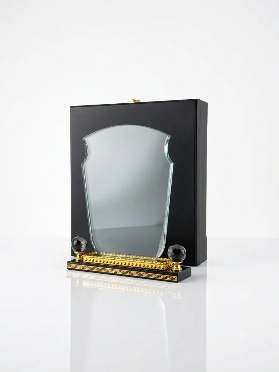 Clear Crystal Award With Large Gold BASE C-1204