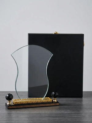 Clear Crystal Award With Large Gold BASE C-1205