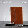Barcelona Crystal Award with Black Base & Wooden Gift Box C-1209