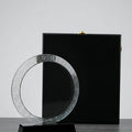 Decorative Round Crystal Award With Wooden Box C-1210
