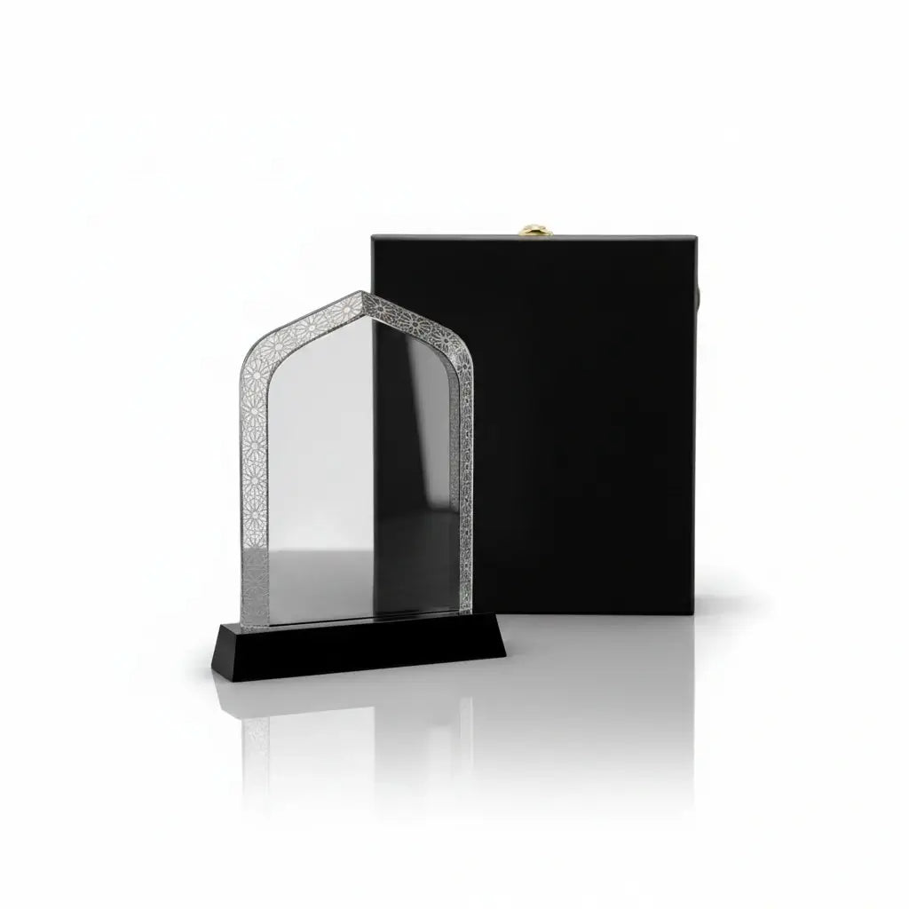 Islamic Dome Crystal Award with Wooden Box