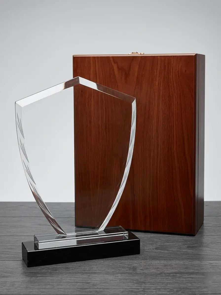 Jumbo Triangle Crystal Award With Black BASE C-1302