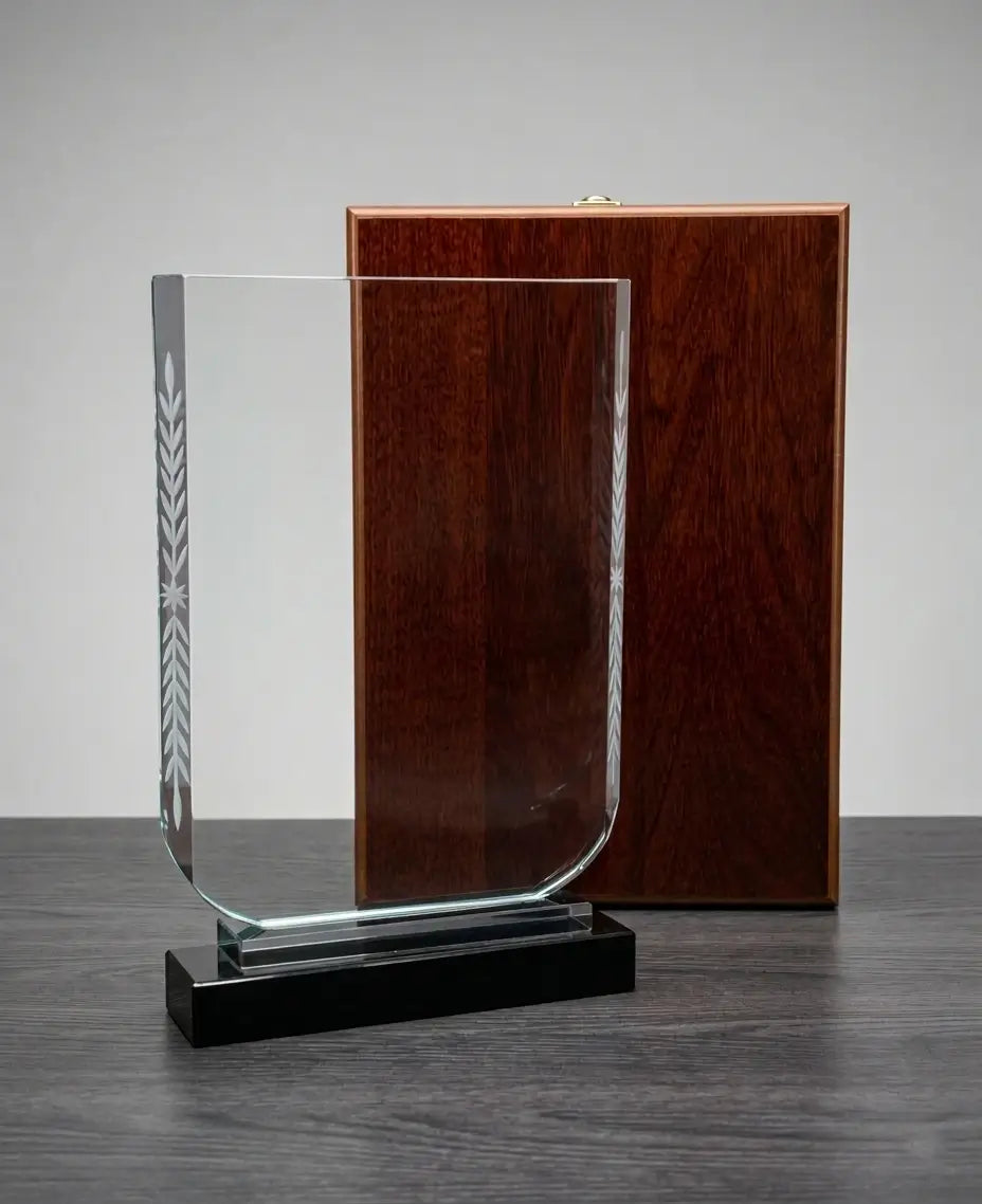 JUMBO CRYSTAL AWARD WITH BLACK BASE C-19