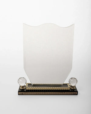 LARGE CRYSTAL AWARD WITH GOLD BASE C-22
