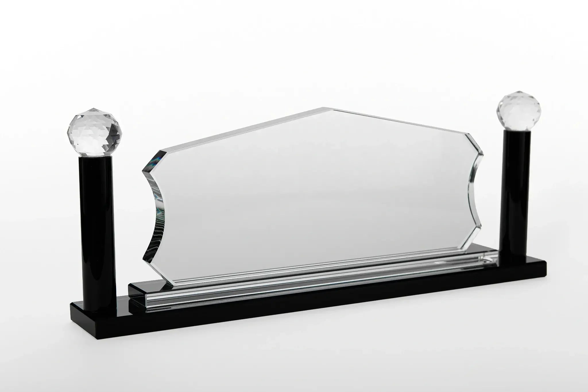 LARGE CRYSTAL PYRAMID WITH BLACK COLUMN C-37 ( WHOLESALE )