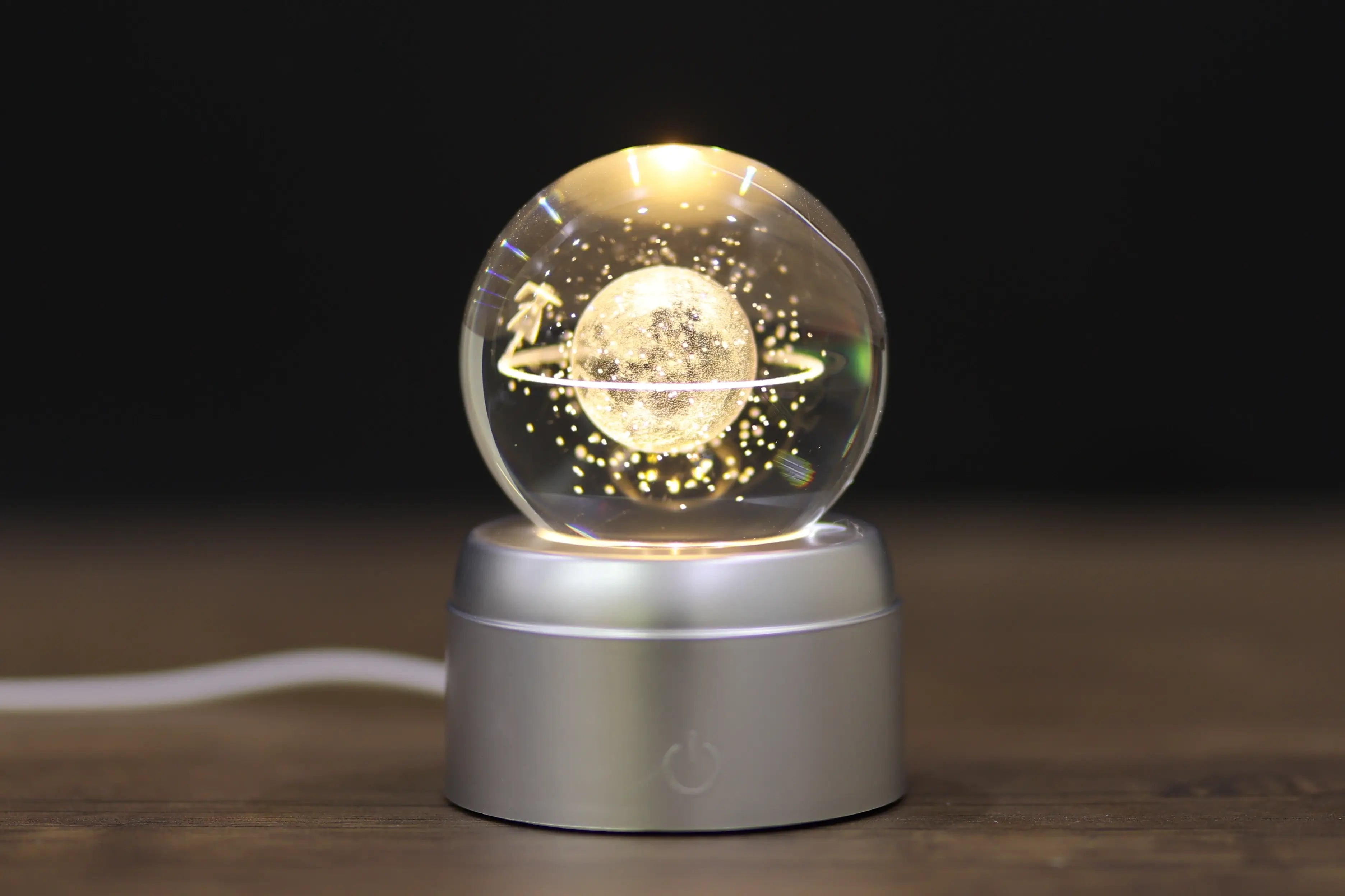 SILVER ROUND LED LAMP G-5