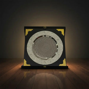 Large Wooden Plate – Black & Silver AS-W-7