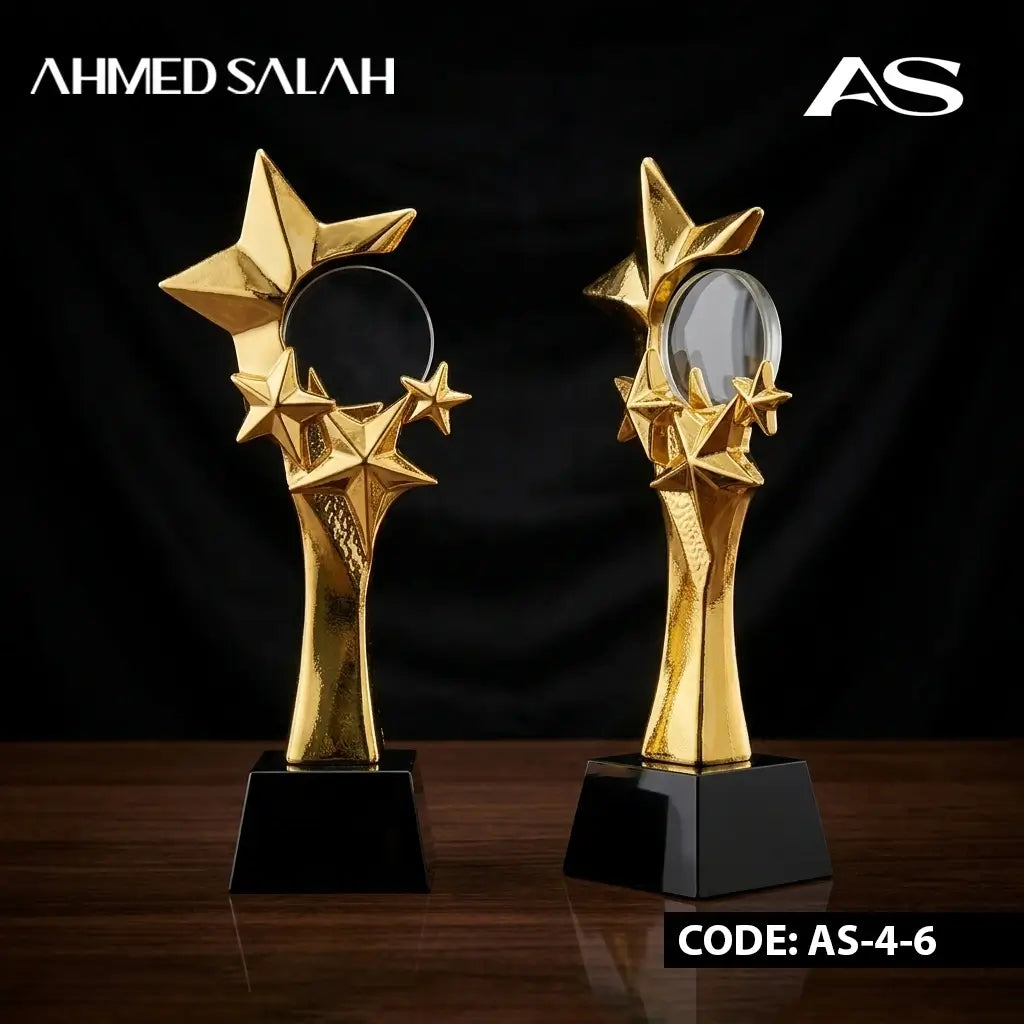 Gold Oscar Trophy With Crystal BASE OS-1005