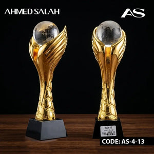 Gold Football Oscar Trophy With Crystal BASE OS-1011