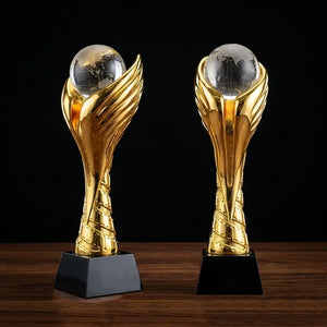 Gold Football Oscar Trophy With Crystal BASE OS-1011