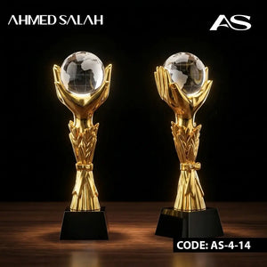 Gold Football Oscar Trophy With Crystal BASE OS-1012