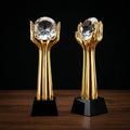 Gold Football Oscar Trophy With Crystal BASE OS-1013