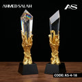Gold Crystal Oscar Award With Black BASE OS-1015