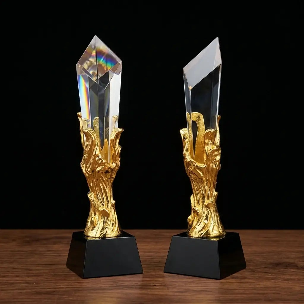 Gold Star Crystal Oscar Award With Black BASE OS-1016 ( WHOLESALE )