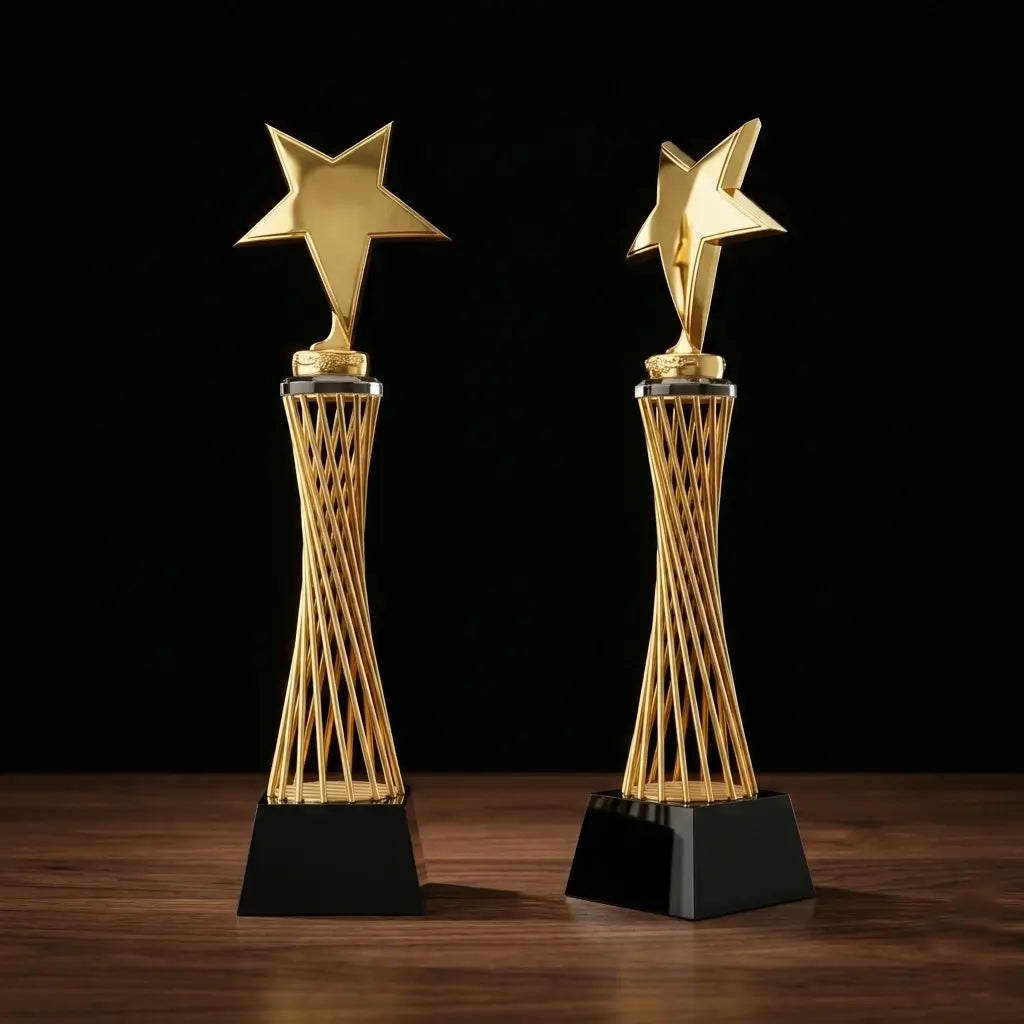 Metal Wire Oscar Award With Black BASE And Star Design OS-1017
