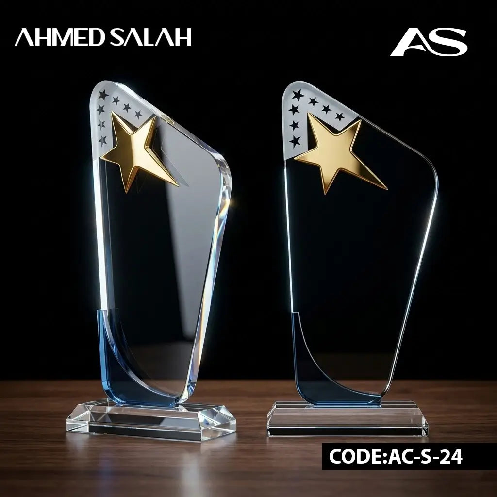 Clear Crystal Star Award With Clear BASE OS-1029