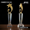 Clear Crystal Oscar Award With Star Cut Design OS-1033