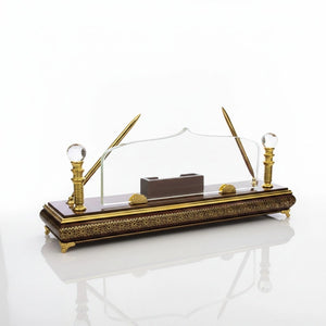 Islamic Wooden Desk Pyramid with Crystal Point W-2041