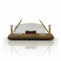 Islamic Wooden Desk Pyramid with Oval Crystal W-2042