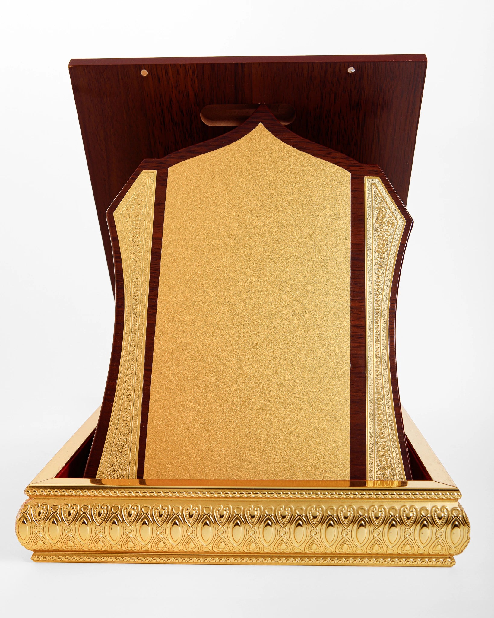WOODEN QURAN AWARD WITH GOLD FINISH W-30 ( WHOLESALE )