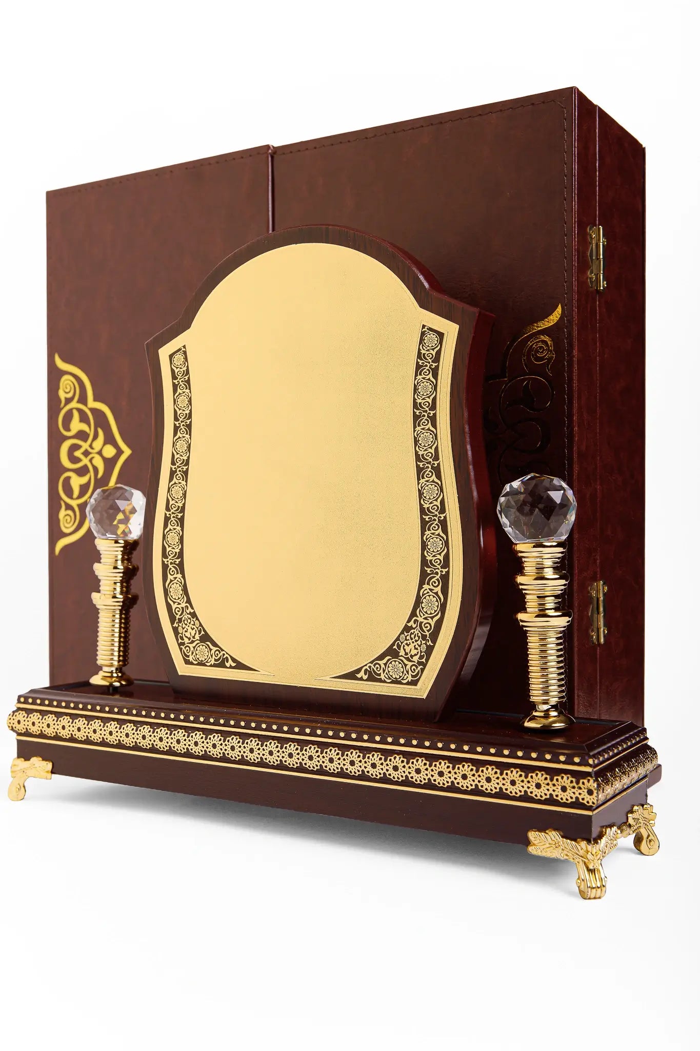 MEDIUM WOODEN GATE AWARD WITH GOLD FINISH W-33 WHOLESALE