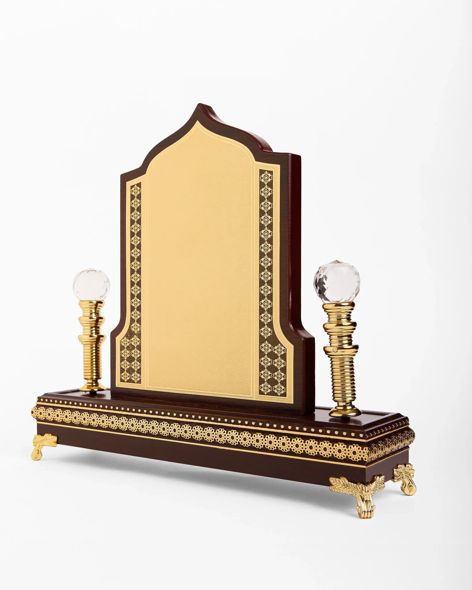 MEDIUM WOODEN GATE AWARD WITH GOLD FINISH W-35 ( WHOLESALE )
